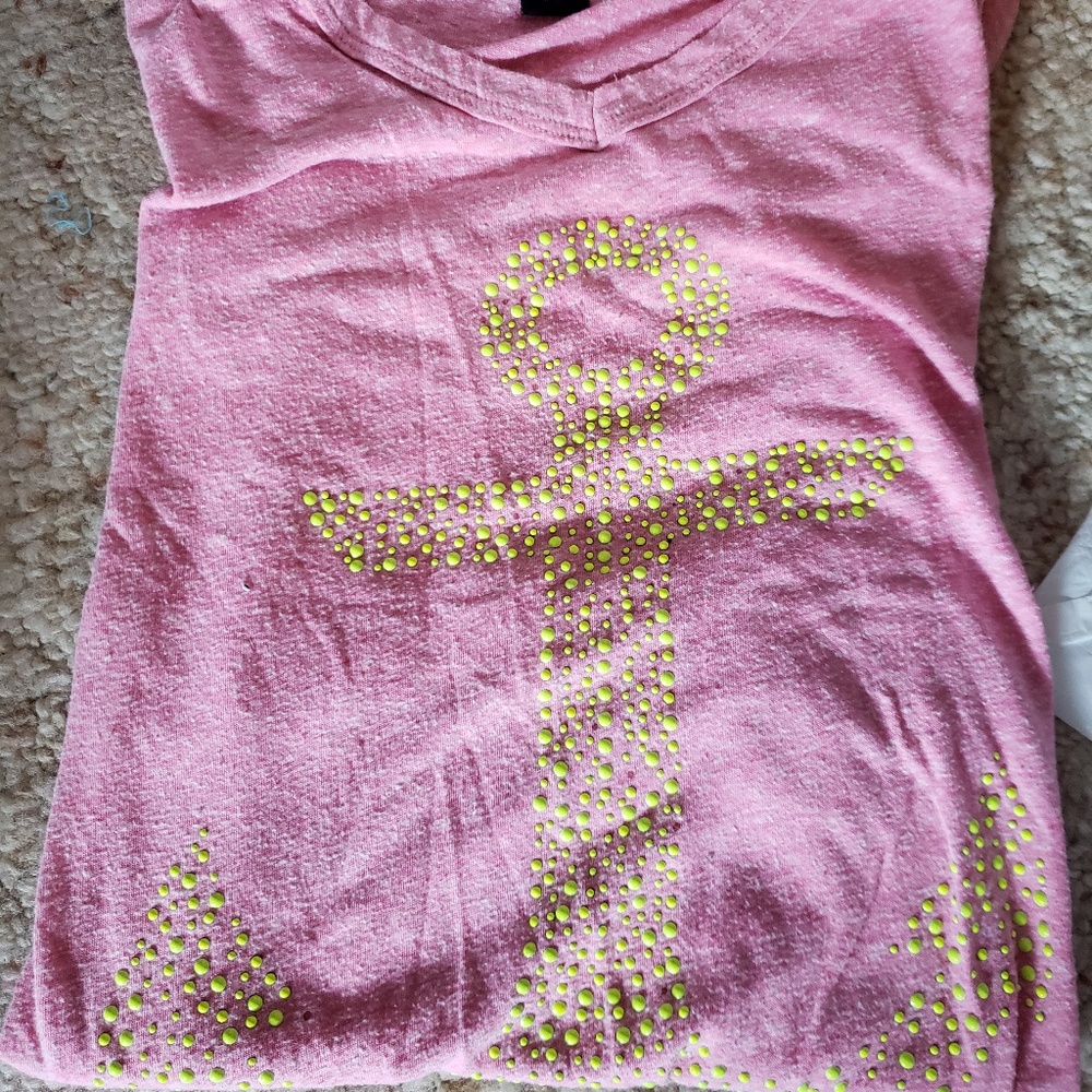 Pink and yellow anchor t shirt
